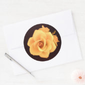 Gelbe Rose Runder Aufkleber (Umschlag)