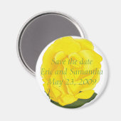 Gelbe Rose, Save the Date Hochzeitsmagnete Magnet (Vorderseite/Rückseite)