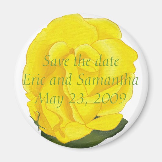 Gelbe Rose, Save the Date Hochzeitsmagnete Magnet (Vorne)
