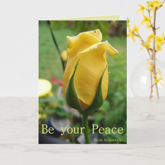 Gelbe Rose sei deine Peace Inspiration Card Karte (Gelbe Blume)