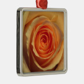 Gelbe Rose Silbernes Ornament (Rechts)