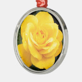 Gelbe Rose Silbernes Ornament (Links)