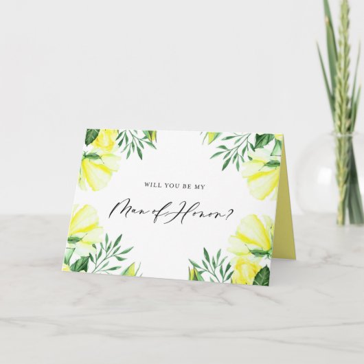 Gelbe Rose sind mein Ehrenmann Karte (Vorderseite)