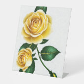 Gelbe Rose Sockelschild (Vorderseite)