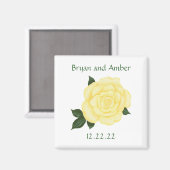 Gelbe Rose Speichern Sie das Datum Hochzeitsmagnet Magnet (Vorderseite/Rückseite)