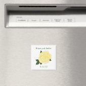 Gelbe Rose Speichern Sie das Datum Hochzeitsmagnet Magnet (In Situ (Geschirrspüler))