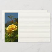 Gelbe Rose Stationery Briefpapier (Vorne/Hinten)
