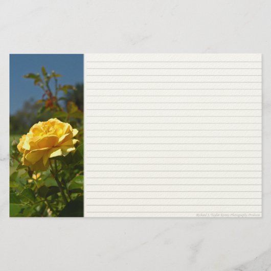Gelbe Rose Stationery Briefpapier (Vorderseite)