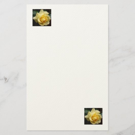 Gelbe Rose Stationery Briefpapier (Vorderseite)