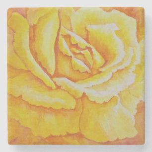 Gelbe Rose Steinuntersetzer