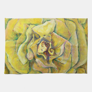 Gelbe Rose Swirl Küchenhandtücher Geschirrtuch