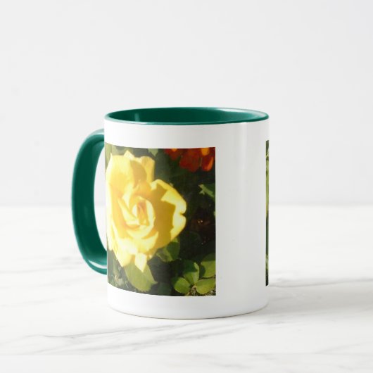 Gelbe Rose Tasse (Vorderseite Links)