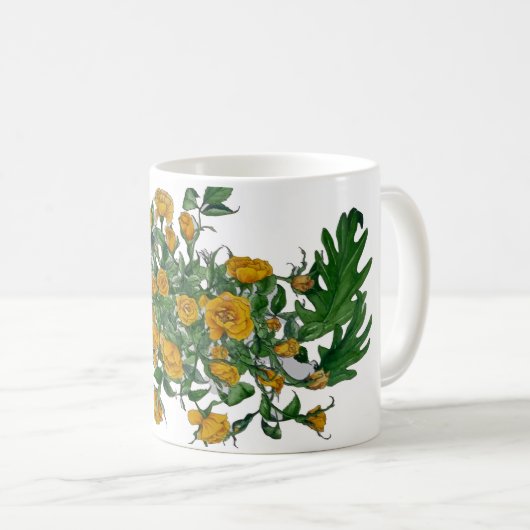 Gelbe Rose-Tasse Kaffeetasse (VorderseiteRechts)