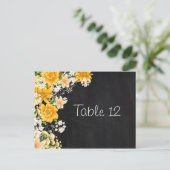 Gelbe Rose-Tischnummer Postkarte (Stehend Vorderseite)
