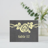 Gelbe Rose Tischnummer Postkarte (Stehend Vorderseite)