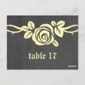 Gelbe Rose Tischnummer Postkarte (Rückseite)