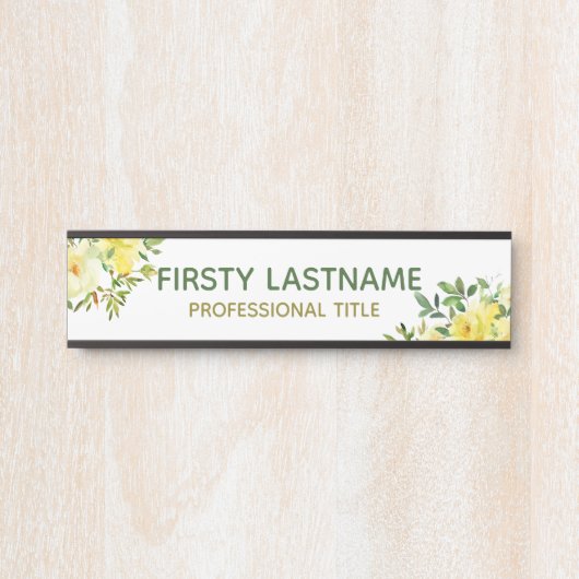 Gelbe Rose Türschild (Vorderseite )