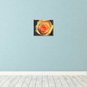 Gelbe Rose überzogene Canvas Leinwanddruck (Insitu(Wood Floor))