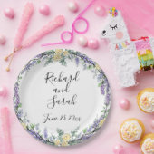 Gelbe Rose und Eukalyptus  Pappteller (Party)