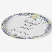 Gelbe Rose und Eukalyptus  Pappteller (Schrägansicht)