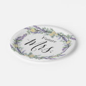 Gelbe Rose und Eukalyptus Pappteller (Schrägansicht)