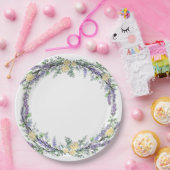 Gelbe Rose und Eukalyptus Pappteller (Party)