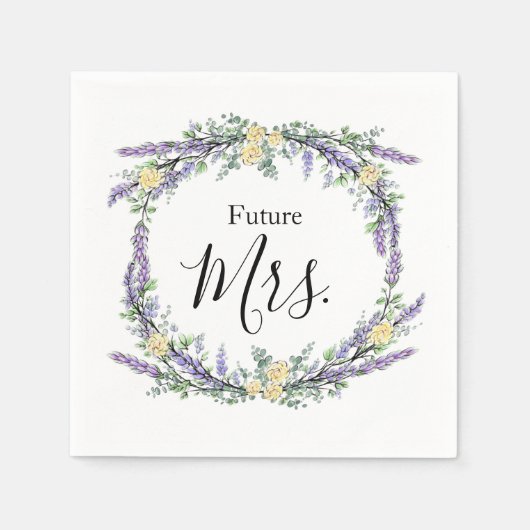 Gelbe Rose und Eukalyptus Serviette (Vorderseite)