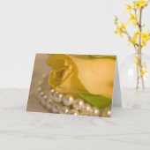 Gelbe Rose und Perlen Karte (Gelbe Blume)