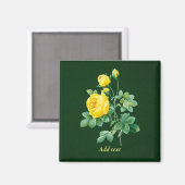Gelbe Rose und Rosenknospe Magnet (Vorderseite/Rückseite)