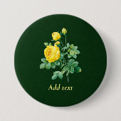 Gelbe Rose und Rosenknospe-Vorlage, Button (Vorderseite)