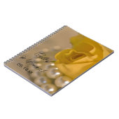 Gelbe Rose und weiße Perlen Hochzeitsbuch Notizblock (Linke Seite)