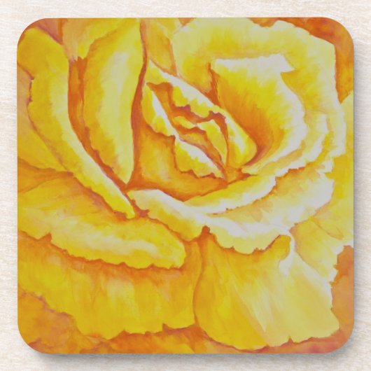 Gelbe Rose Untersetzer (Vorderseite)