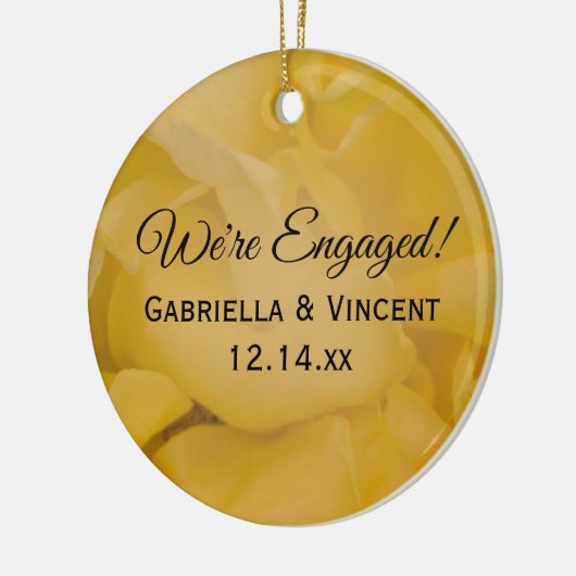 Gelbe Rose Verlobung Keramik Ornament (Links)