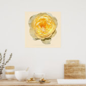 Gelbe Rose Vintag geometrisches Poster drucken (Küche)