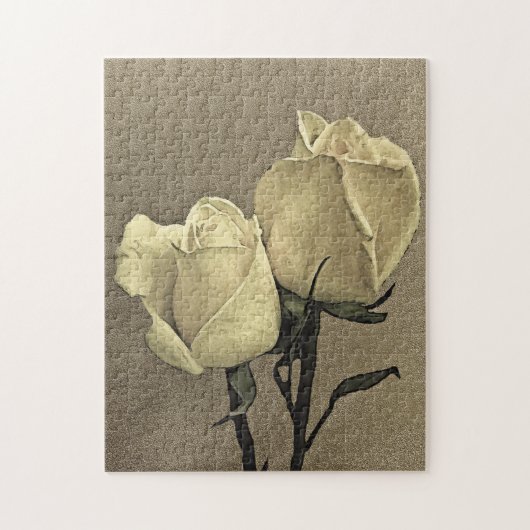 Gelbe Rose Vintag Puzzle (Vertikal)