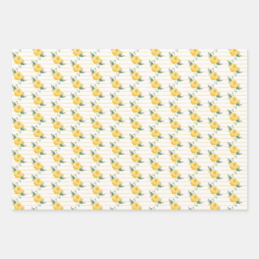 Gelbe Rose von Texas Geschenkpapier Set (Vorderseite)