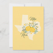 Gelbe Rose von Texas - Gingham mit Rose Hochzeit Einladung (Rückseite)