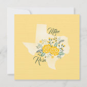 Gelbe Rose von Texas - Gingham mit Rose Hochzeit Einladung (Rückseite)