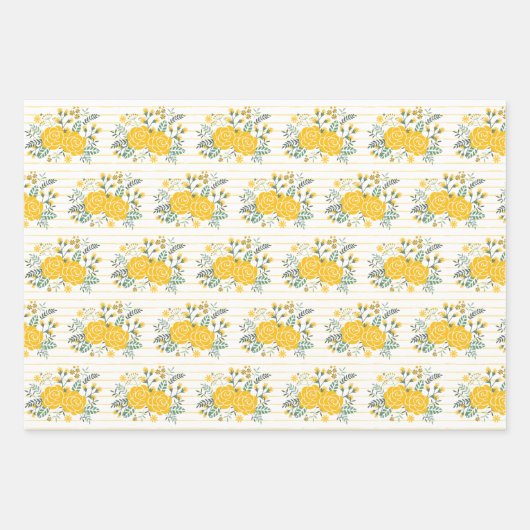 Gelbe Rose von Texas - Gingham-Staat Geschenkpapier Set (Vorderseite 3)