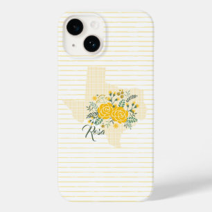 Gelbe Rose von Texas - Gingham Staat mit Rose Case-Mate iPhone 14 Hülle