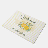 Gelbe Rose von Texas - Gingham Staat mit Rose Fußmatte (Schrägansicht)