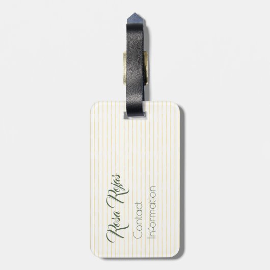 Gelbe Rose von Texas - Gingham Staat mit Rose Gepäckanhänger (Rückseite vertikal)