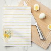 Gelbe Rose von Texas - Gingham Staat mit Rose Geschirrtuch (Viertel Falte)