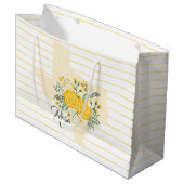 Gelbe Rose von Texas - Gingham Staat mit Rose Große Geschenktüte (Vorderseite Schrägansicht)