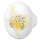 Gelbe Rose von Texas - Gingham Staat mit Rose Keramikknauf (Rechts)