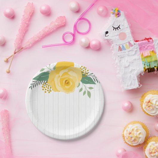 Gelbe Rose von Texas Hochzeit Pappteller (Party)