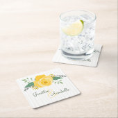 Gelbe Rose von Texas Hochzeit Rechteckiger Pappuntersetzer (Vor Ort)