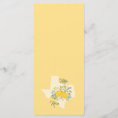 Gelbe Rose von Texas - Hochzeit von Gingham Staat Menükarte (Rückseite)