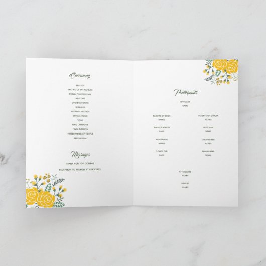 Gelbe Rose von Texas - Hochzeit von Gingham Staat Programm (Innenseite)