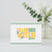 Gelbe Rose von Texas - Single Rose Postkarte (Stehend Vorderseite)